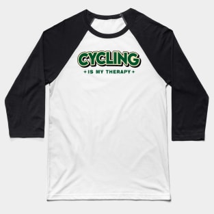 Cycling Is My Therapy Retro Style Baseball T-Shirt